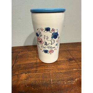 Opalhouse Stoneware "Cat Mom" 12 oz travel tumbler with a lid.